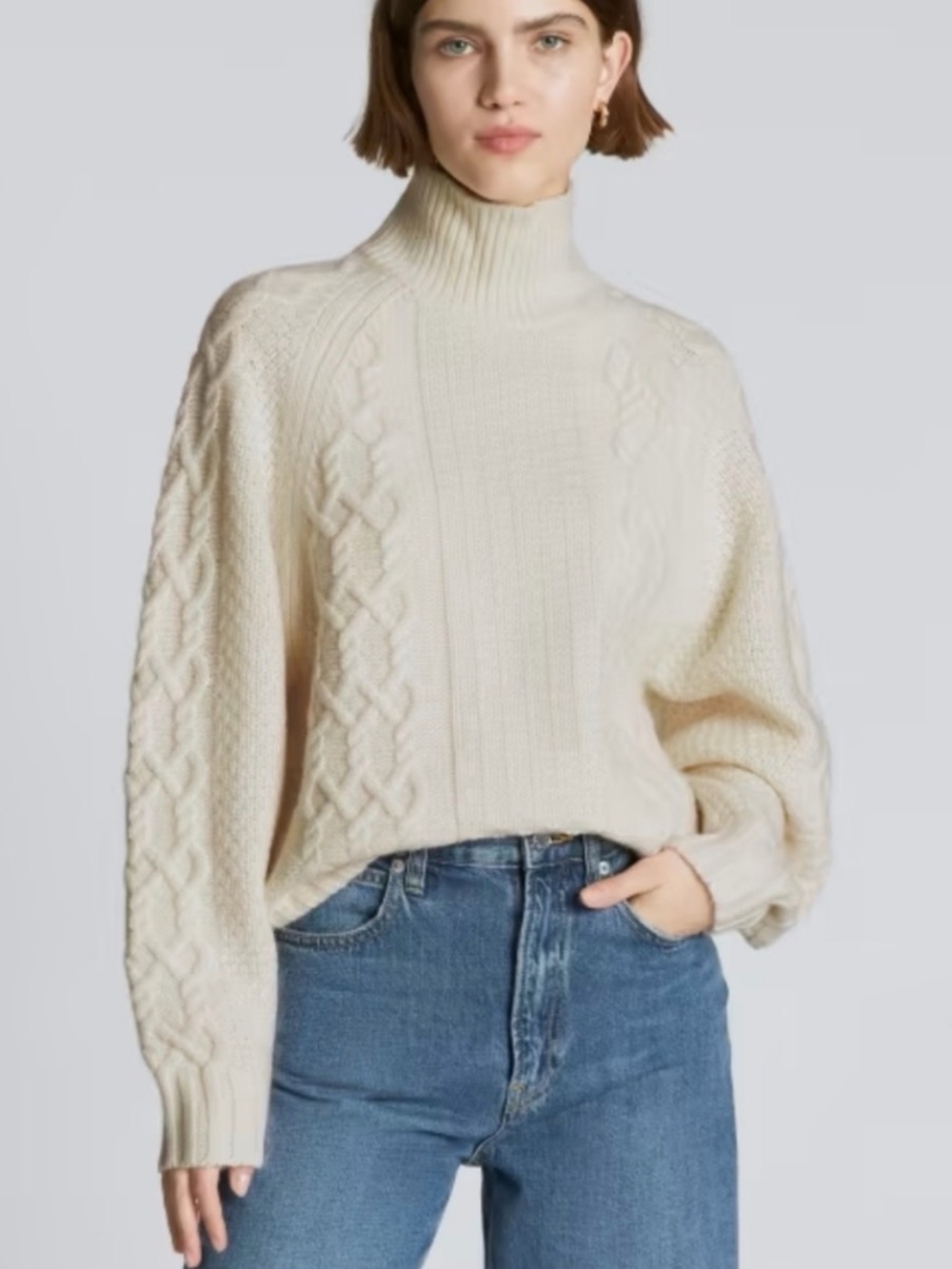 Everlane The Felted Merino Wool Cable Sweater Size S